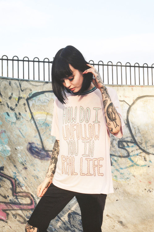 How Do I Unfollow You In Real Life T-Shirt by Drop Dead