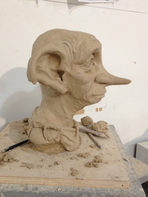 cricks:  My final project for Figure Modeling at Academy of Art University. Dobby was chosen to be fired, so at the moment I’m hollowing him out :)   This is my last final of my first semester and I wish there were words adequate enough to describe
