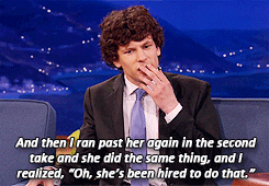 the-absolute-funniest-posts:  Jesse on Conan, May 22, 2013. (x) “We filmed on Bourbon Street, and I think half the people were hired by the movie to act like they were crazy, and the other half of the people were crazy.”