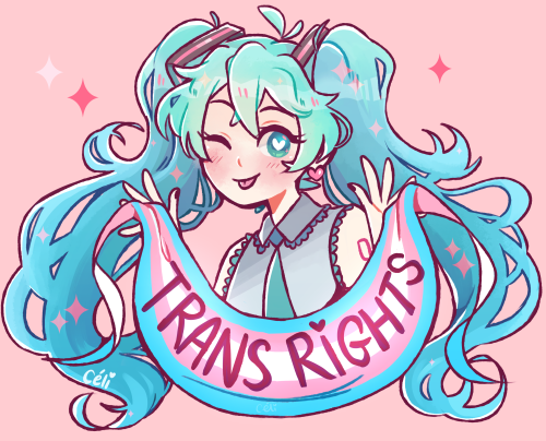 pianta:   HAPPY PRIDE 🌈✨💕 MIKU SAYS TRANS RIGHTS   STICKERS   twitter | ko-fi | insta | patreon    