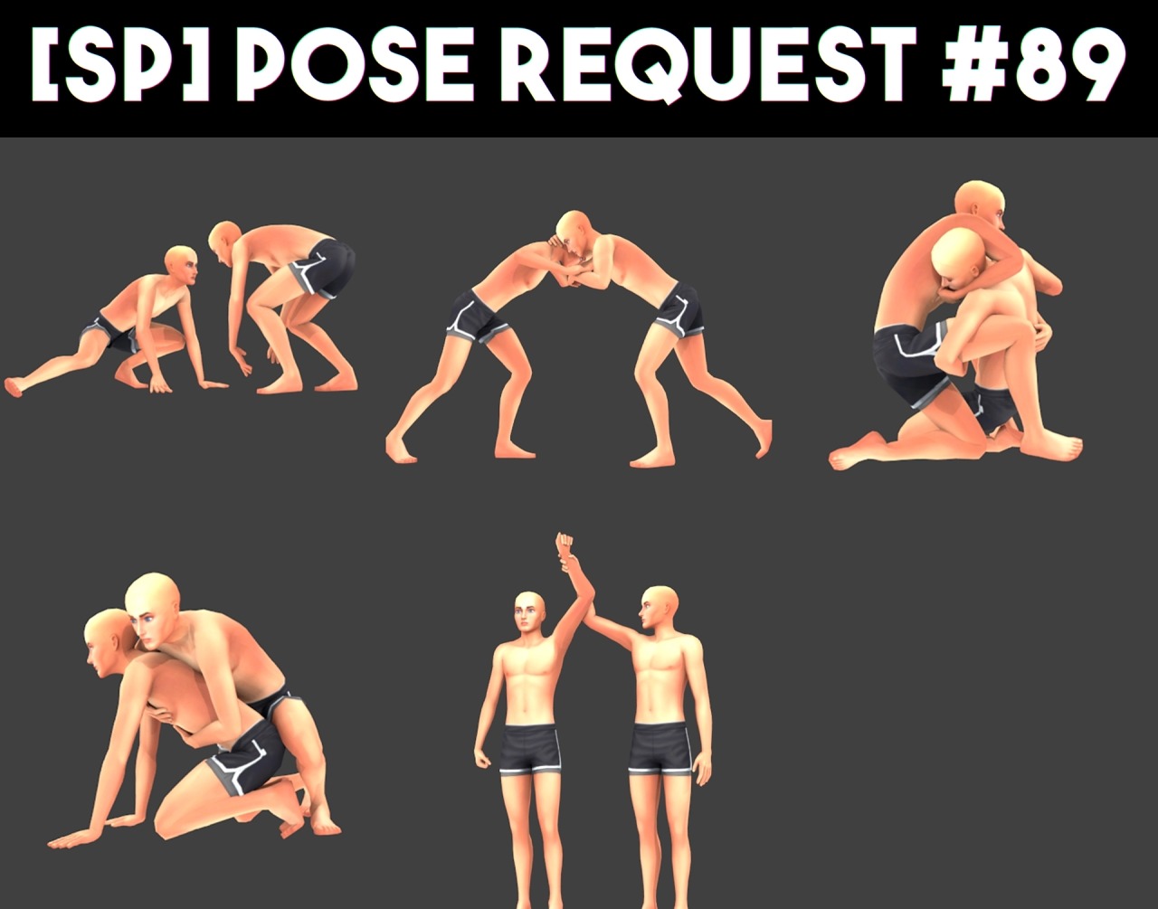 Complete with human fight public shake. SP pose. SIMS 4 Wrestling poses. [SP]pose request #89.
