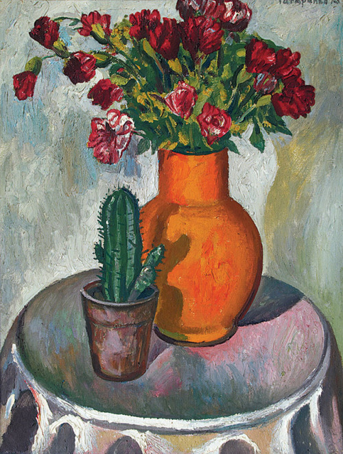 cactus-in-art:Aleksandr Tatarenko (Russian, 1925 – 1999)Field flowers and cactus