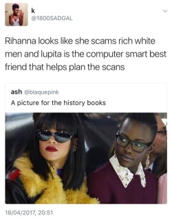 ruinedchildhood:  After dramatic negotiation session at the Cannes Film Festival, Netflix has nabbed a film project pairing Grammy winner Rihanna with Oscar winner Lupita Nyong’o, in a concept that began as a Twitter sensation. Ava DuVernay (Selma)