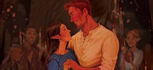 saltlordofold: The party slowly winds down in Denerim’s Alienage…Commission of Cress Tabris and Alis