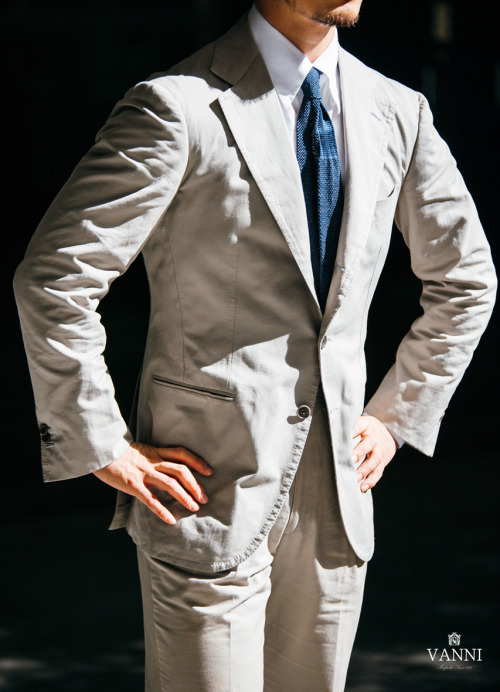 vannibespoke: Bright grey cotton suit Eurotex