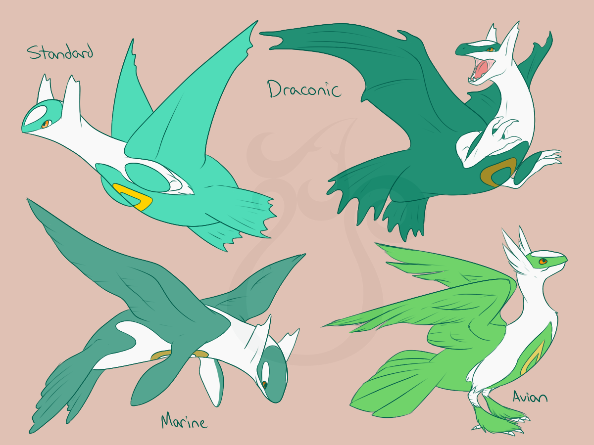 cheeziesart:Latias and LatiosDraconic Latis reside in the mountains and in elevated