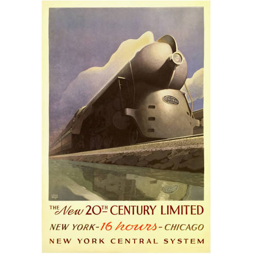 cgmfindings:Art Deco Machine Age PosterWater Level Route of the New York central system down the Hud