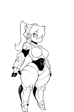 tsudanym:  Drew mah robot girl in a really