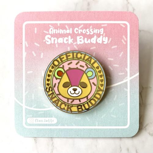 Animal Crossing Snack Buddy Pins made by FlanLatte