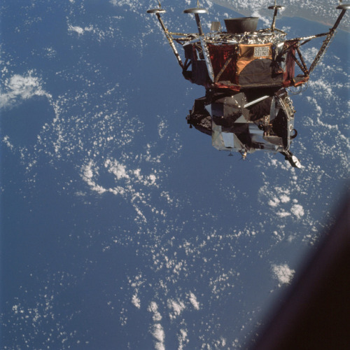 humanoidhistory:TODAY IN HISTORY: On March 7, 1969, the lunar module “Spider” in a landing configura