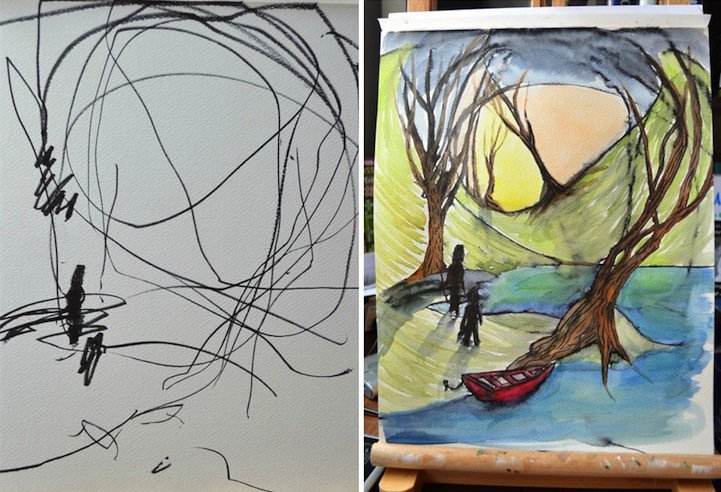 rebekah-venom:  redesignrevolution:  Artist Collaborates with 2-Year-Old Daughter