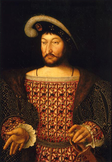François I of France by Joos van Cleve  (c. 1485 - c. 1541) 