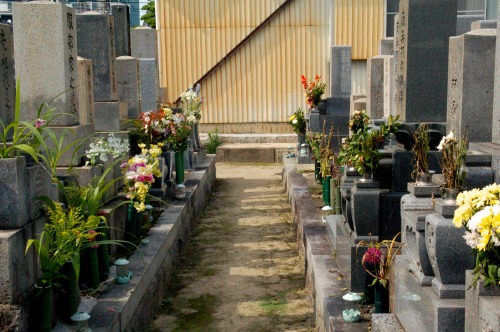 Traditional gravestones. Okazaki, Japan.