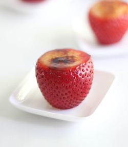 fullcravings:  Creme Brulee Fillled Strawberries