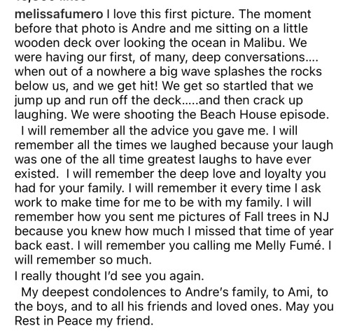 Melissas Tribute For Andre