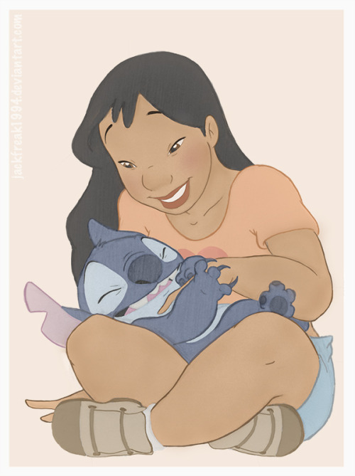 princessesfanarts:Nani and Stitch by jackfreak1994