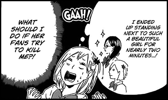 sparsilee:completely 100% straight karasuno manager, 1st year yachi hitoka