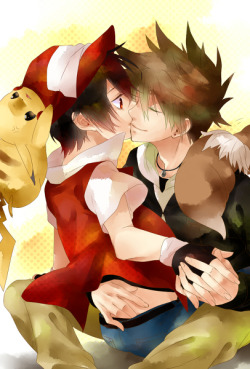 xoriginalshippingx:  【pkmn腐向け】グリレでちゅー | はじめ [pixiv]  ahhhh they’re so cute c: 