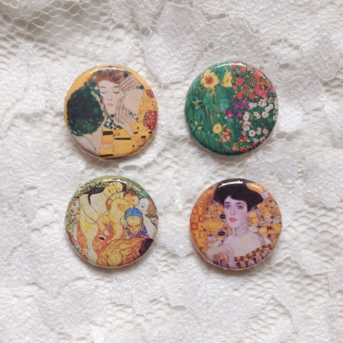 mercurieux:gustav klimt pins in my shop!