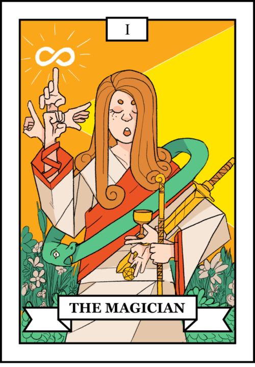 Today’s Tarot card: The Magician!The Magician symbolizes action and and resourcefulness. They hold a