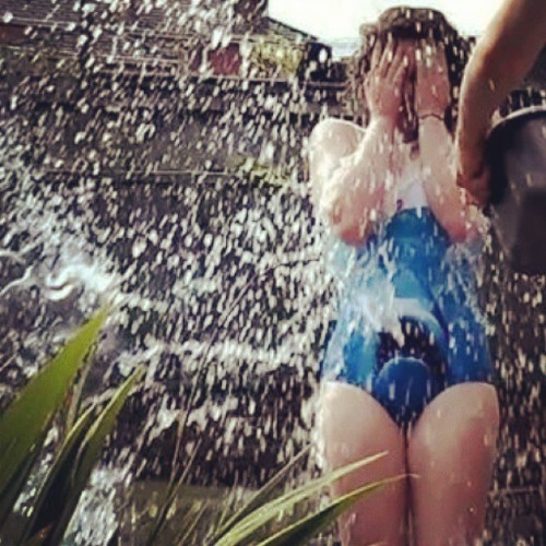 My ALS ice bucket challenge!! And yes of course I had to wear one of my black milk swims ;P #als #al