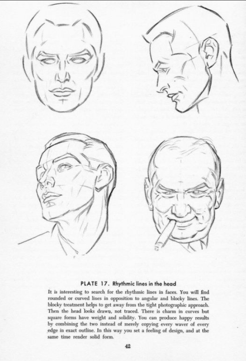 deepredroom:   How to draw heads. Good advice. I used to draw the head as one shape, put splitting it up into two, the cranium and the jaw, makes getting the shape right much easier. 