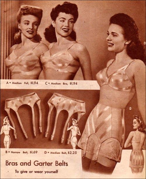 screaming into her tea — 1940s Lingerie- Bra, Girdle, Slips, Underwear