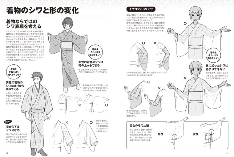 着物の描き方 基本からそれっぽく描くポイントまで Manga技法 ホビージャパンのマンガ技法書 画像置き場 着物の描き方 基本からそれっぽく描くポイントまで Manga技法 ホビージャパンのマンガ技法書 画像置き場