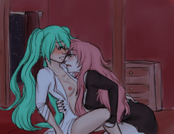 i&rsquo;ve been lovin&rsquo; me some vamp!luka and human!miku lately @//u//@