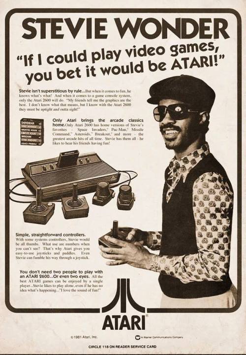 poorlystated:“atari 2600” advertisement (1981) stevie wonder