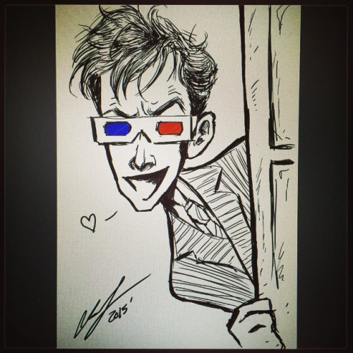 10 says hello. #quicksketch #commission #doctorwho #drwho #drawing #sketch #10thDoctor #davidtennant