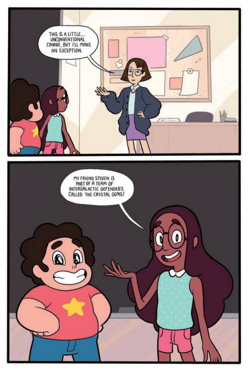 asieybarbie:    Hey everyone! Check out a preview of “Steven Universe: Too Cool For School” original graphic novel, published by BOOM Studios! Illustrated by me and Rachel Dukes, with colors and letters by Leigh Luna. Available April 12th ♥   