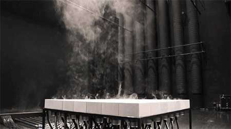 itscolossal:A Grid of Audio Speakers That Shoots Fleeting Patterns of Fog by Daniel Schulze [VIDEO]
