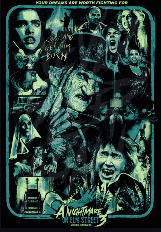 zgmfd:  A Nightmare on Elm Street 3: Dream Warriors (1987) glow-in-the-dark poster