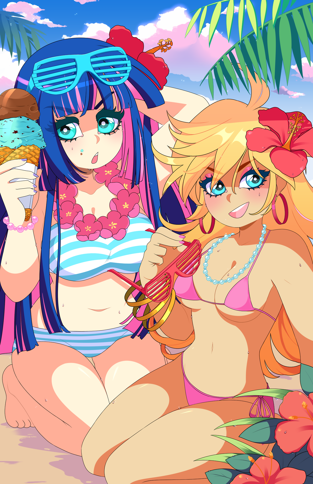 lolopan:  sugaryrainbow:  Summer Anarchy Sisters 🌸 A print for Metrocon!  I LOVE