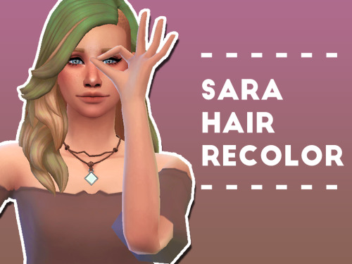 awsimmer92: Sara Hair Recolor I am on a roll with these recolors XD. Here is yet another recolor of 