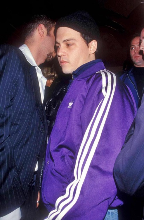 26 years ago, on March 29, 1996, Johnny Depp with a purple adidas jacket, was spotted attending the 