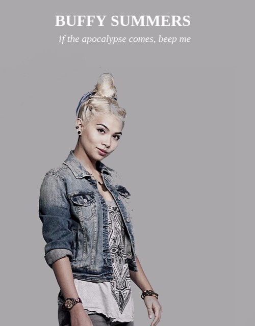 buffyfemslash: buffy summers character posters ft @hayleykiyoko as buffy