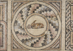 fishstickmonkey:  Hare and Birds with Geometric Designs (detail), about A.D. 400, Antioch  (now Turkey), stone [Credit: J. Paul Getty Museum] (via The Archaeology News Network) 