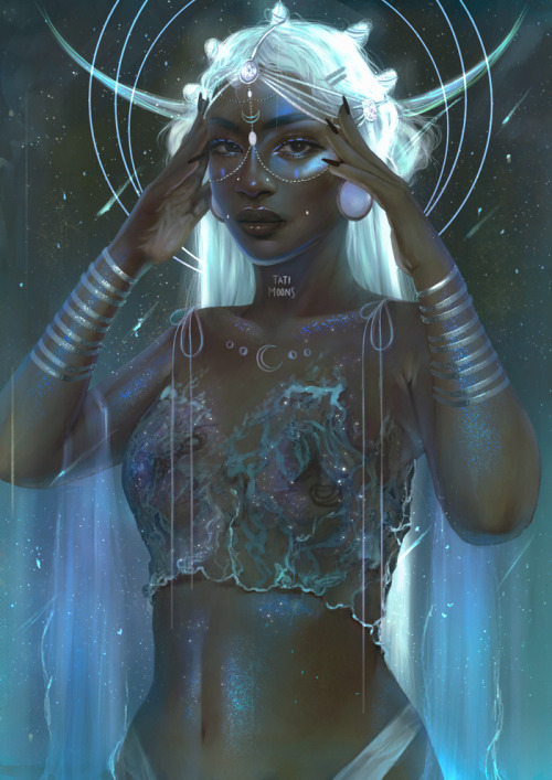 tatimoons: painting for the ruler of Cancer, here’s my Moon Goddess ♋ prints and commissions a