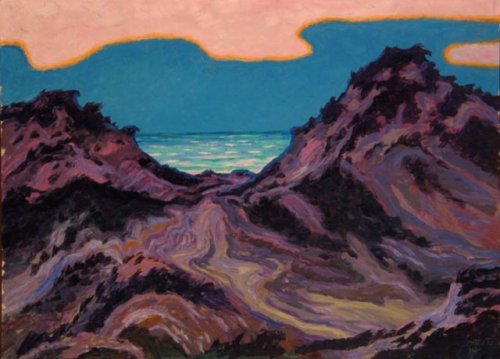 Sylt , Sunset  , Dunes    -     Wenzel Hablik , 1912German, 1881-1934Oil on canvas