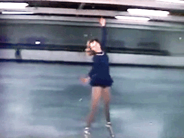 allekha:  Darlene Parent (née  Gilbert) skating in pointe shoe skates. 1950s or 60s? This video gives me several different conflicting thoughts:“Wow! That’s so pretty! She looks like a ballerina on a music box.”“Those must be so difficult to