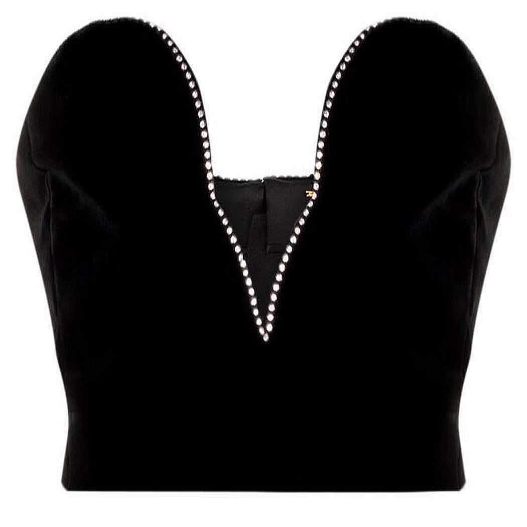 Saint Laurent | velvet bustier + rhinestones | Spring 2022 Ready-to ...