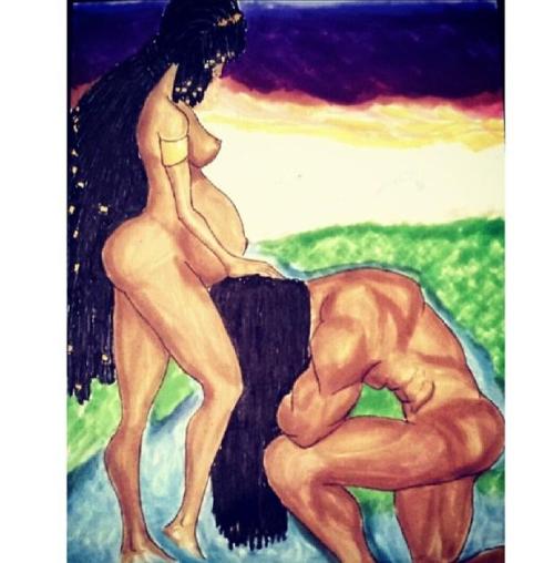 ebonynudes:A King only bows down to his Queen!&ldquo;Submit. Close your eyes. Trust that from my han