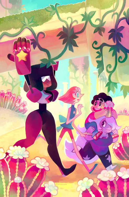 purplekecleon:The cover I did for boomstudios for Steven Universe is out today! This marks my very f