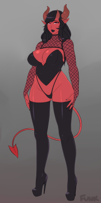 therealfunk:Filling your dash with leggy red succubus! This is a flat color reference sheet commission for John Dylena of his OC Myserra, who was a blast to draw omfg.  &lt; |D&rsquo;&ldquo;&rdquo;&rsquo;