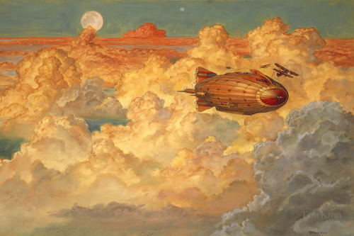 Un dirigible, per Tom Kidd.