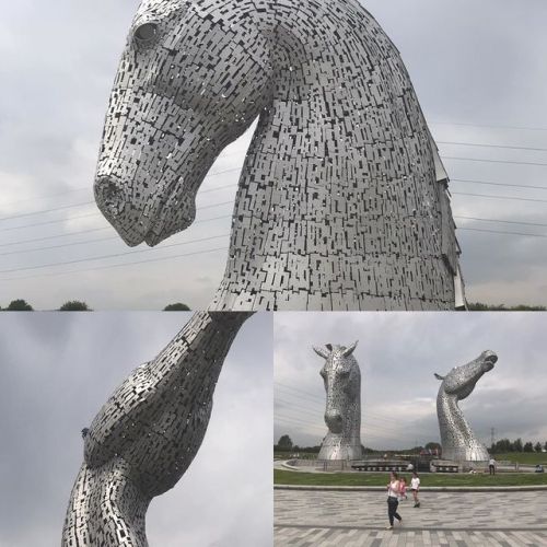 Falkirk Kelpies bordering a lock (at Falkirk...