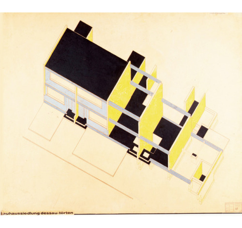 Walter Gropius, Housing Development / Bauhaussiedlung Dessau-Törten, 1926-1928: Isometric Constructi