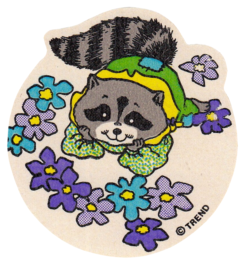 Transparent sticker images — Fuzzy peach stickers by Sandylion, 1980s.